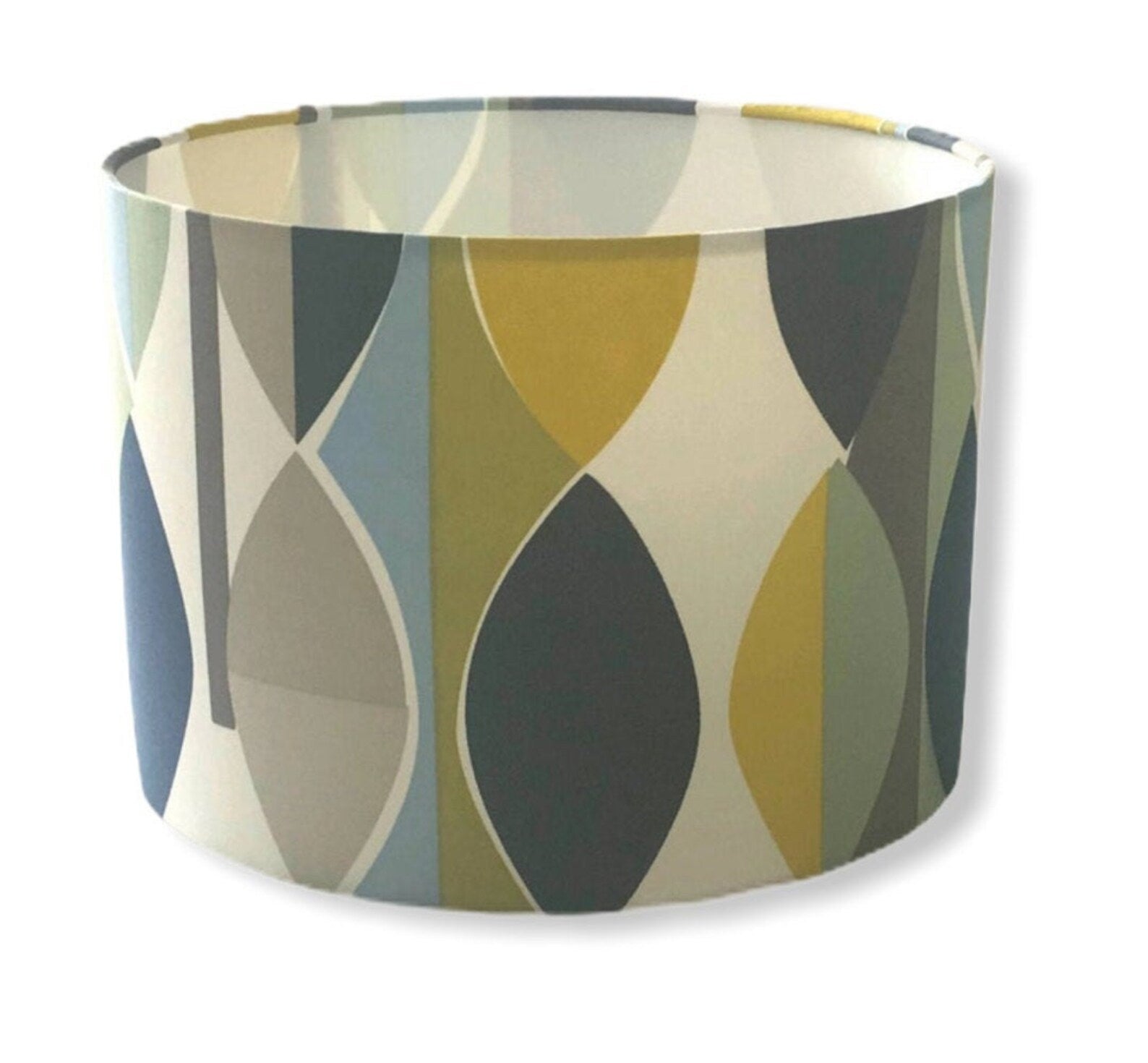 RETRO ABSTRACT 70's blue yellow handmade lampshade