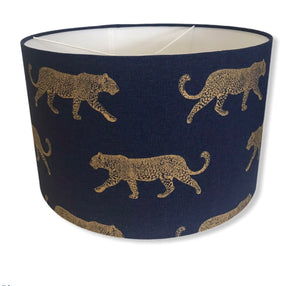 LEOPARD blue gold animal handmade lampshade