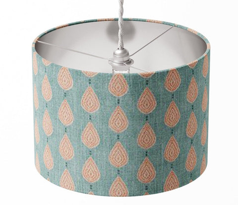 ILIV INDO blue orange leaf moroccan boho handmade lampshade