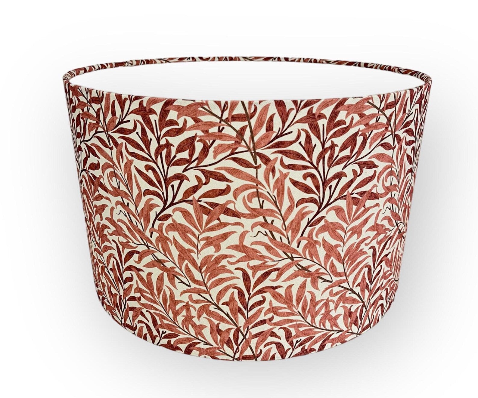 WILLOW BOUGH made with William Morris fabric rust red floral leaf handmade lampshade