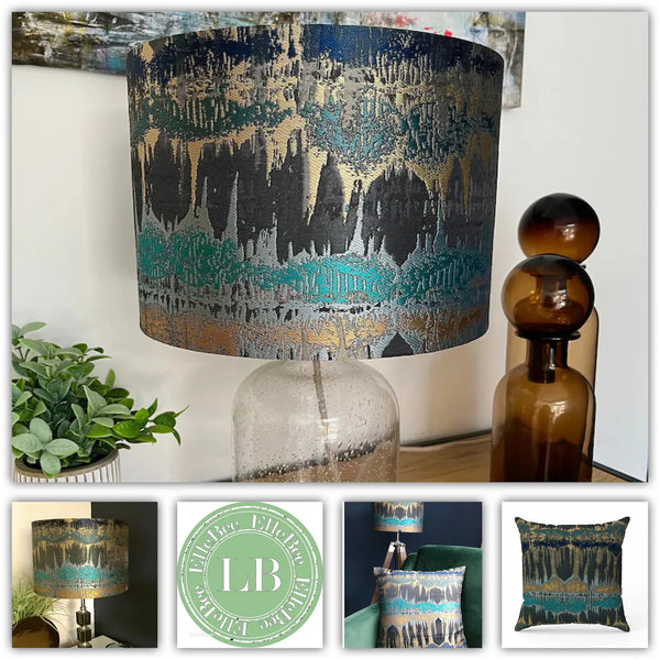 INCA AZTEC TEAL BLUE handmade lampshade